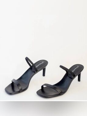 Jeffrey Campbell Black Minimalist kitten heel Strappy Sandals